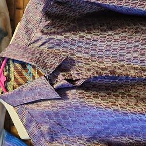 Robert Graham Purple and Gold Dress Shirt